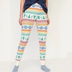 Old Navy Festive Print Thermal-Knit Pajama Leggings Size XL